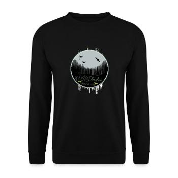 shinrin yoku wald meditation natur yoga waldbaden - Unisex Pullover - Schwarz - Vorne - Alina (178cm) & Michal (187cm)