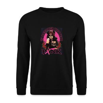 In October we wear pink breast cancer - Unisex Sweatshirt - black - Front - Alina (178cm) & Michal (187cm)