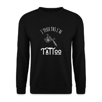 je peux pas j'ai tattoo - Sweat-shirt Unisexe - noir - Devant - Alina (178cm) & Michal (187cm)