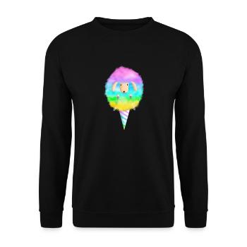 Cotton Candy Sheep - Unisex Sweatshirt - black - Front - Alina (178cm) & Michal (187cm)
