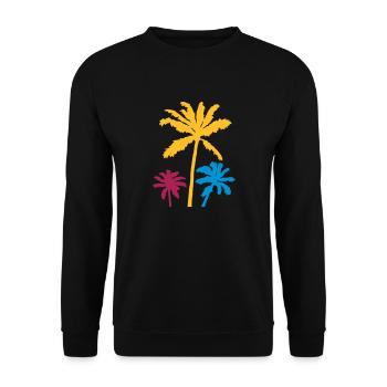 Silhouette Palm Trees Sunset - Unisex Sweatshirt - black - Front - Alina (178cm) & Michal (187cm)