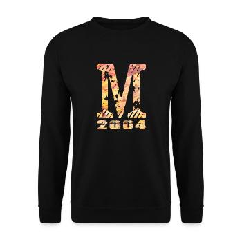 M 2004 Name Year of Birth Gift - Unisex Sweatshirt - black - Front - Alina (178cm) & Michal (187cm)