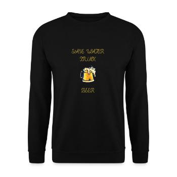 SAVE WATER TRINK BEER - Unisex Pullover - Schwarz - Vorne - Alina (178cm) & Michal (187cm)