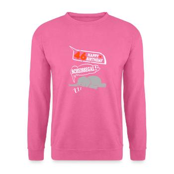 Geburtstag 46 Jahre Birthday Elefant Scheissegal - Unisex Pullover - Pink - Vorne