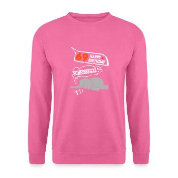 Geburtstag 69 Jahre Birthday Elefant Scheissegal - Unisex Pullover - Pink - Vorne