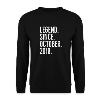 Legende seit Oktober 2018 - Unisex Pullover - Schwarz - Vorne - Alina (178cm) & Michal (187cm)