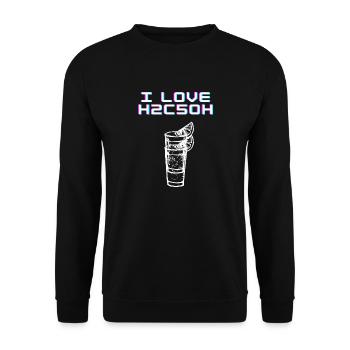 Ich liebe H2C5OH - Unisex Pullover - Schwarz - Vorne - Alina (178cm) & Michal (187cm)