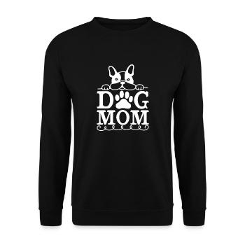 Dogs Mama Dog Wuff - Unisex Sweatshirt - black - Front - Alina (178cm) & Michal (187cm)