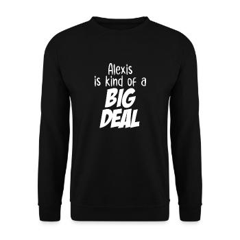 Alexis ist eine große Sache - Unisex Pullover - Schwarz - Vorne - Alina (178cm) & Michal (187cm)