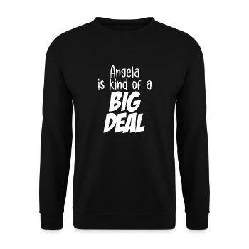 Angela ist eine große Sache - Unisex Pullover - Schwarz - Vorne - Alina (178cm) & Michal (187cm)