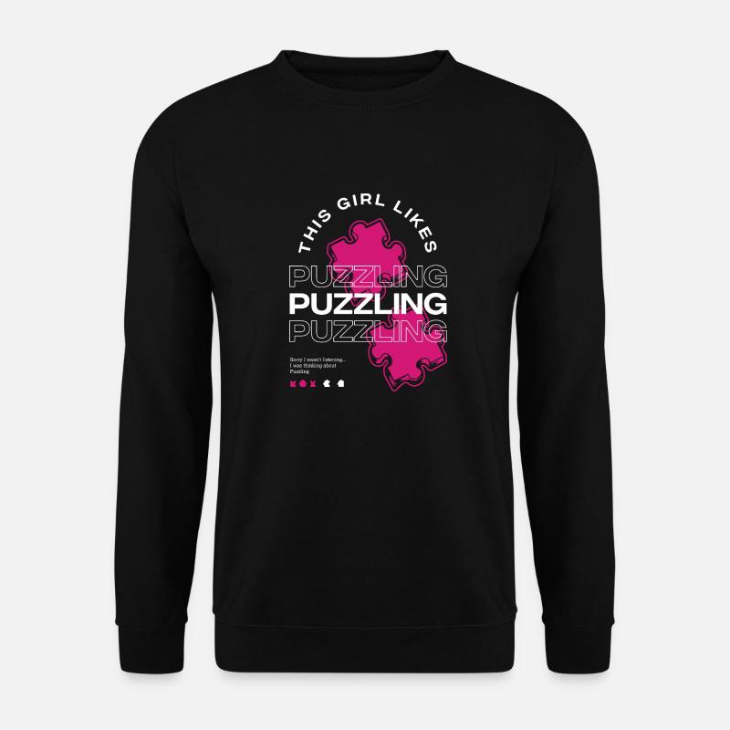 Mädchen mag rätselhafte ironische - Unisex Pullover - Schwarz