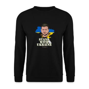 Zelensky Stand with Ukraine - Unisex Pullover - Schwarz - Vorne - Alina (178cm) & Michal (187cm)