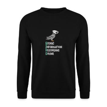 Birds Are Not Real - Unisex Sweatshirt - black - Front - Alina (178cm) & Michal (187cm)