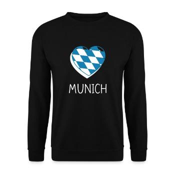 Munich Heart - Unisex Pullover - Schwarz - Vorne - Alina (178cm) & Michal (187cm)