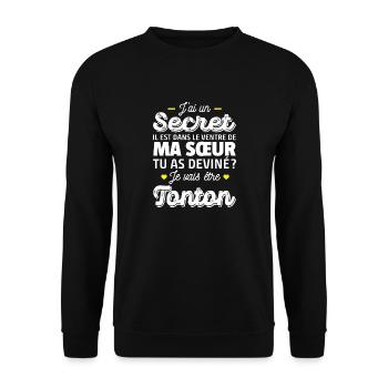 je vais être tonton / futur tonton - Sweat-shirt Unisexe - noir - Devant - Alina (178cm) & Michal (187cm)