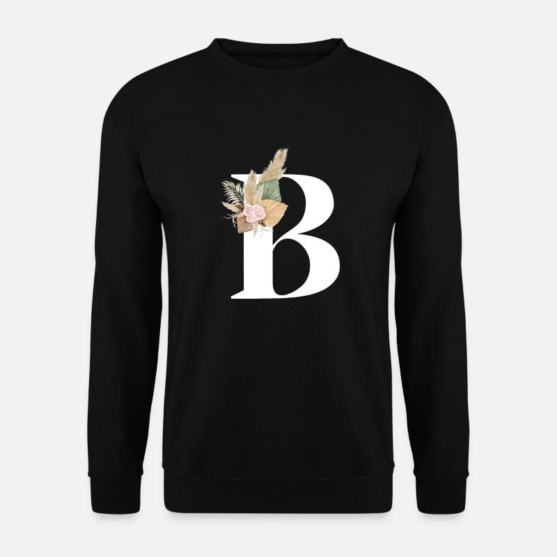 lettre B fleuris - Sweat-shirt Unisexe - noir
