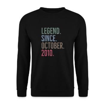Legend Since October 2010 - Unisex Sweatshirt - black - Front - Alina (178cm) & Michal (187cm)
