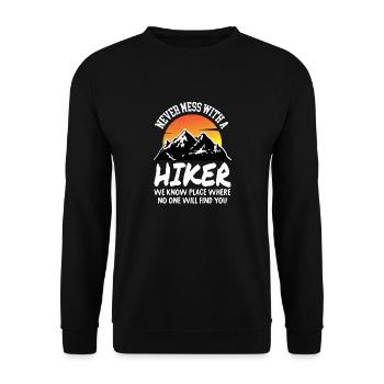 Ne jouez jamais avec un randonneur - Sweat-shirt Unisexe - noir - Devant - Alina (178cm) & Michal (187cm)