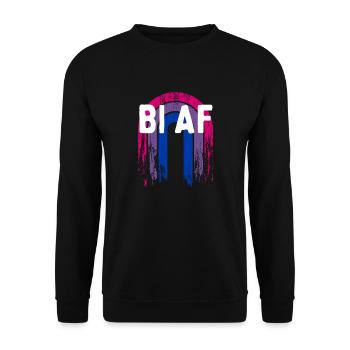 Bi AF Bisexuel LGBTQ Bi Pride LGBT Funny Pride - Sweat-shirt Unisexe - noir - Devant - Alina (178cm) & Michal (187cm)