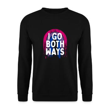 Je vais dans les deux sens Bisexuel LGBTQ Bi Pride Pun Asexuel - Sweat-shirt Unisexe - noir - Devant - Alina (178cm) & Michal (187cm)