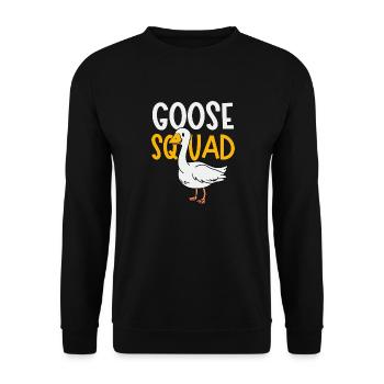 Goose Squad Cute Geese Nature Ironic Quote - Unisex Sweatshirt - black - Front - Alina (178cm) & Michal (187cm)