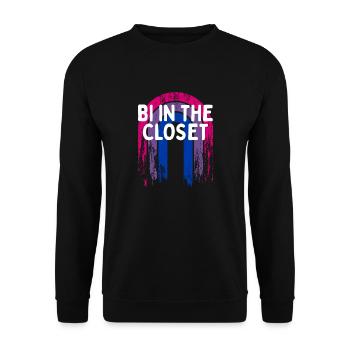 Bi in the Closet Bisexual LGBTQ Bi Pride LGBT - Unisex Sweatshirt - black - Front - Alina (178cm) & Michal (187cm)