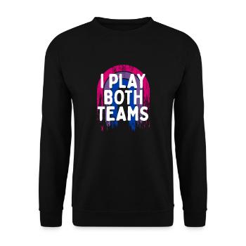 Je joue les deux équipes Bisexuel LGBTQ Bi Pride Dating - Sweat-shirt Unisexe - noir - Devant - Alina (178cm) & Michal (187cm)
