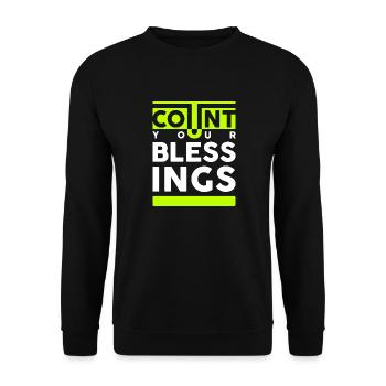 Count your blessings. Count your blessings - Unisex Sweatshirt - black - Front - Alina (178cm) & Michal (187cm)