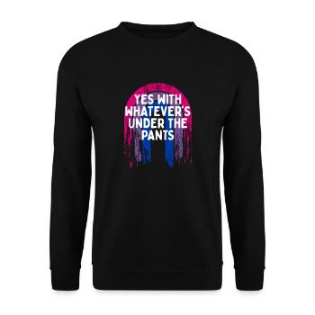 Whatever's Under the Pants Bisexual LGBTQ Bi - Unisex Sweatshirt - black - Front - Alina (178cm) & Michal (187cm)