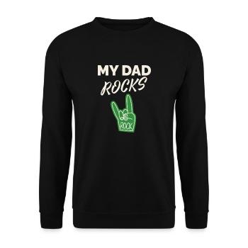 Dad Rockt - Unisex Pullover - Schwarz - Vorne - Alina (178cm) & Michal (187cm)