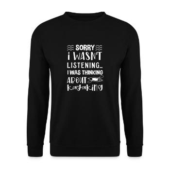 Penser au kayak, pagaie, sports nautiques, kayak - Sweat-shirt Unisexe - noir - Devant - Alina (178cm) & Michal (187cm)