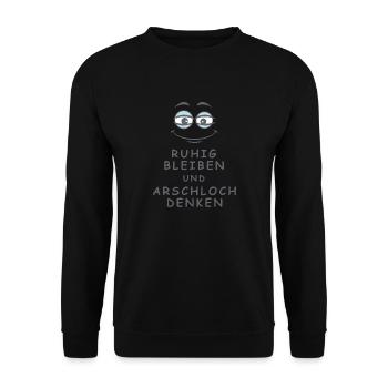 Arschloch denken - Unisex Pullover - Schwarz - Vorne - Alina (178cm) & Michal (187cm)