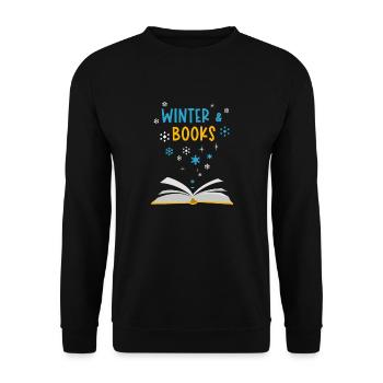 Winter Cozy Reading Books Snow Nature - Unisex Sweatshirt - black - Front - Alina (178cm) & Michal (187cm)