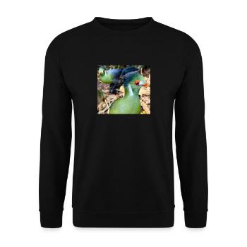 White Cheeked Turaco Bird - Unisex Sweatshirt - black - Front - Alina (178cm) & Michal (187cm)