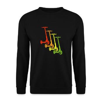 E-Scooter E-Roller Scooter - Unisex Pullover - Schwarz - Vorne - Alina (178cm) & Michal (187cm)