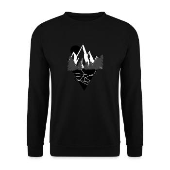 Adventure Travel Hiking Mountain - Unisex Pullover - Schwarz - Vorne - Alina (178cm) & Michal (187cm)