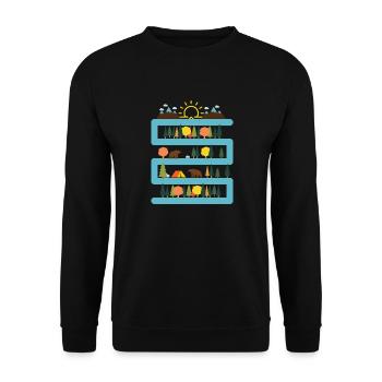 Adventure Travel Hiking Mountain - Unisex Sweatshirt - black - Front - Alina (178cm) & Michal (187cm)