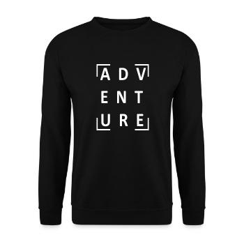Adventure Travel Hiking Mountain - Unisex Pullover - Schwarz - Vorne - Alina (178cm) & Michal (187cm)