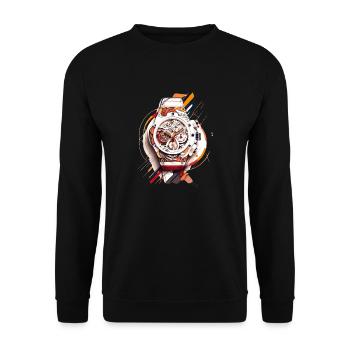 Les collectionneurs de montres aiment les vieux chronographes comme montres - Sweat-shirt Unisexe - noir - Devant - Alina (178cm) & Michal (187cm)