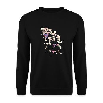 fleur de cerisier,colibri,fleurs,fleurs,fleurs - Sweat-shirt Unisexe - noir - Devant - Alina (178cm) & Michal (187cm)