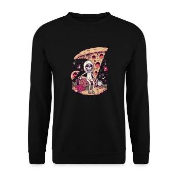 SkullPizzBoy - ThePizzfather - Unisex Pullover - Schwarz - Vorne - Alina (178cm) & Michal (187cm)