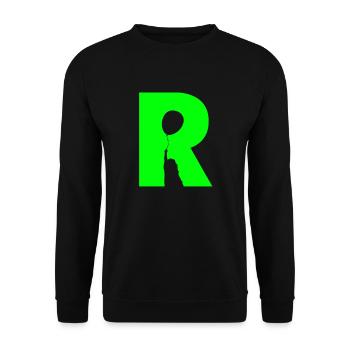 Illusion d’optique art psychédélique rétro formes R - Sweat-shirt Unisexe - noir - Devant - Alina (178cm) & Michal (187cm)