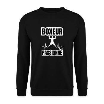 boxeur passionné - Sweat-shirt Unisexe - noir - Devant - Alina (178cm) & Michal (187cm)