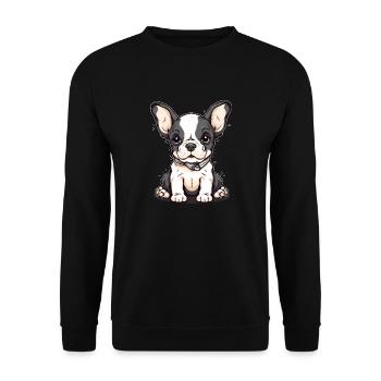 Chiot mignon - Sweat-shirt Unisexe - noir - Devant - Alina (178cm) & Michal (187cm)