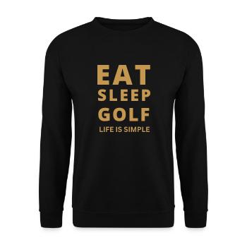 Eat Sleep Golf – Life Is Simple - Unisex Sweatshirt - black - Front - Alina (178cm) & Michal (187cm)