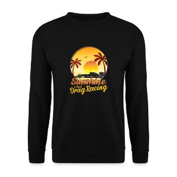 Sunshine And Drag Racing Drag Racer Muscle Car - Unisex Pullover - Schwarz - Vorne - Alina (178cm) & Michal (187cm)