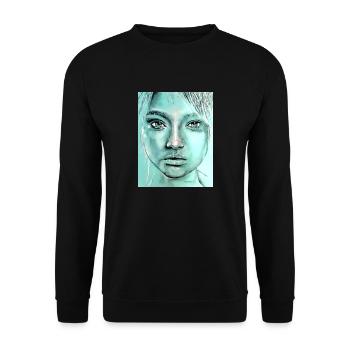 Cyan Girl / R.CHIBAC - Unisex Pullover - Schwarz - Vorne - Alina (178cm) & Michal (187cm)