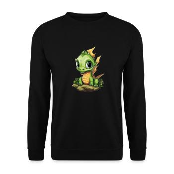 Cute Baby Dragon - Unisex Sweatshirt - black - Front - Alina (178cm) & Michal (187cm)