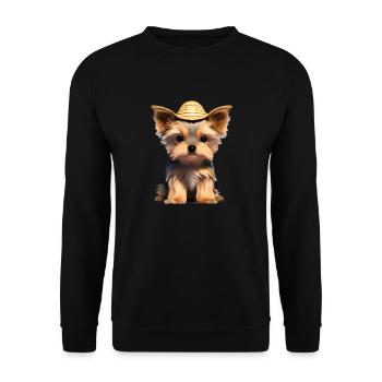 Dog Owner Yorkshire Terrier Puppy Dog - Unisex Sweatshirt - black - Front - Alina (178cm) & Michal (187cm)