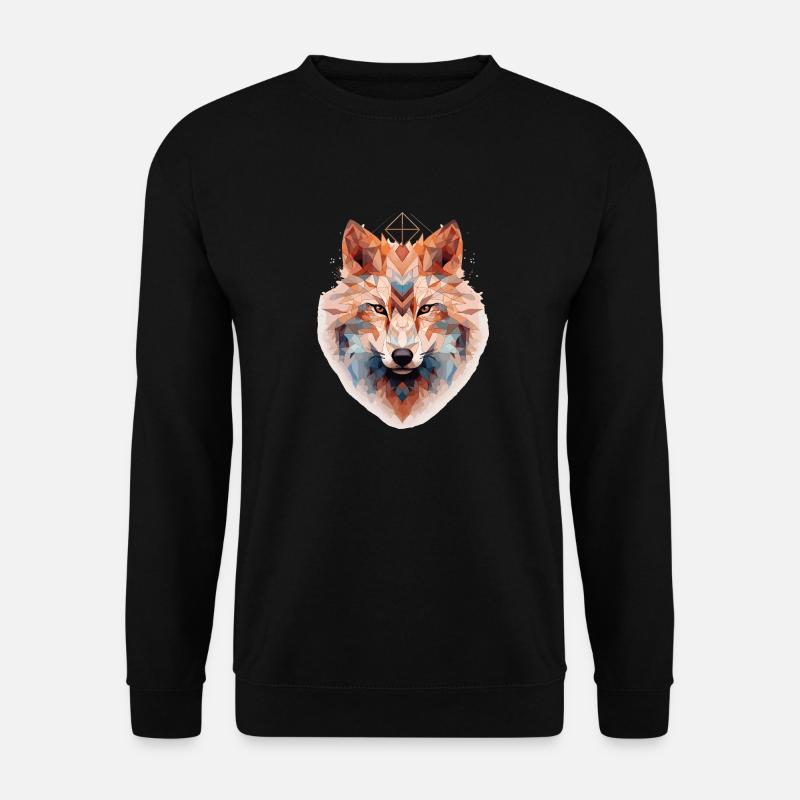 Geometric wolf's head - Unisex Sweatshirt - black